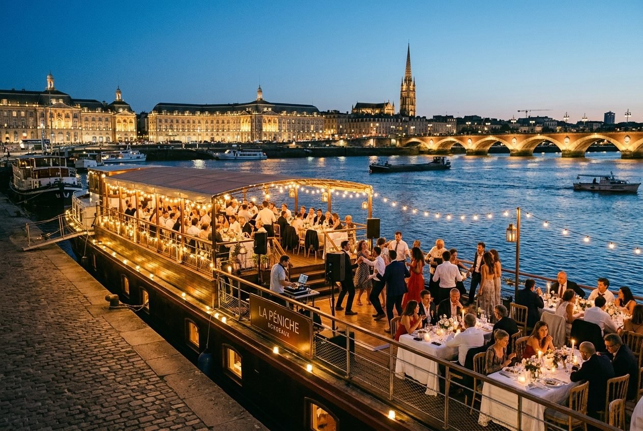 Event barge on the Garonne in Bordeaux